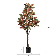 5’ Fall Magnolia Artificial Tree