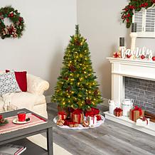 5 ft. Montana Mixed Pine Artificial Christmas Tree with Pine Cones,...