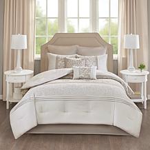 510 Design Ramsey Embroidered 8-Piece Comforter Set Neutral King