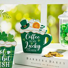 5.25"H Wooden St. Patrick's Coffee Cup Table Decor - Set of 2