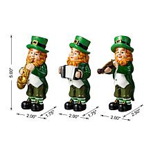 5"H St. Patrick's Leprechaun Musicians Resin Table Decor - Set of 3