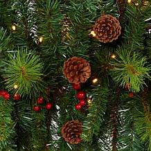 6' Artificial Christmas Swag with 50 LED Lights, Berries and Pine C...