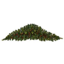 6' Artificial Christmas Swag with 50 LED Lights, Berries and Pine C...
