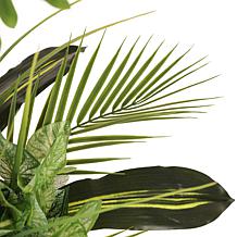 6 ft. Artificial Areca Palm Tree with White Decorative Pot