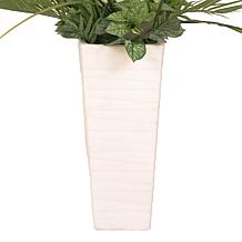 6 ft. Artificial Fiddle Leaf Ficus Tree with White Decorative Pot