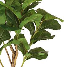 6 ft. Artificial Fiddle Leaf Ficus Tree with White Decorative Pot