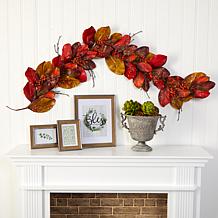 6 Ft. Autumn Magnolia Leaf with Berries Artificial Garland