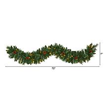 6 ft. White Mountain Pine Artificial Garland with 35 White Warm LED...
