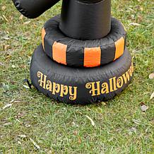 6ft Lighted Halloween Jack-O-Lantern Skeleton Rotating Inflatable D...