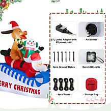 6FT Lighted Inflatable Holiday Decoration with Santa & Friends