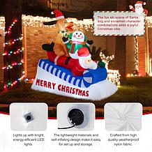 6FT Lighted Inflatable Holiday Decoration with Santa & Friends