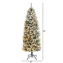6Ft. Slim Flocked Christmas Tree with 250 LED