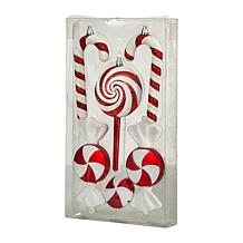 7” Assorted Candy Cane Deluxe Shatterproof Ornament - Set of 6