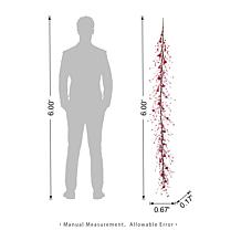 72" Valentine's Red Berry Garland with Heart Accents