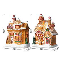 7.25" Lighted Christmas Gingerbread House Table Decor - Set of 2
