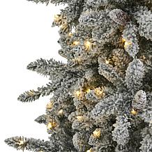7.5 ft. Flocked Livingston Fir Artificial Christmas Tree with Pine ...