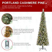 7.5ft Pre-Lit Frosted Cashmere Pencil Pine Christmas Tree