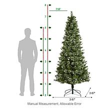 7.5ft Pre-Lit Green Cashmere Slim Pine Christmas Tree