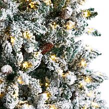 8’ Flocked Livingston Fir  Christmas Tree