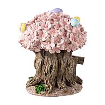 8" Lighted Easter Resin Table Decor with Pink Blossoms