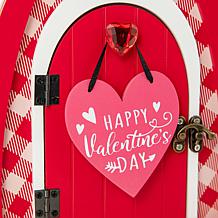 8.5"H Valentine's Wooden Door-Shaped Photo Frame Table Decor