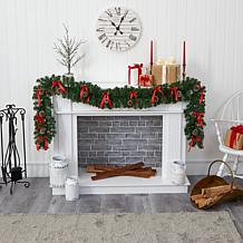 9 ft. Bow and Pinecone Artificial Christmas Garland with 35 Clear L...