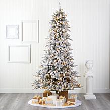 9 ft. Flocked Livingston Fir Artificial Christmas Tree with Pine Co...