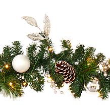 9 ft. Ornament and Pinecone Artificial Christmas Garland with 50 Cl...