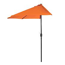 9' Half-Round Patio Umbrella with Easy Crank - Terracotta