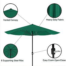 9' Patio Umbrella with Easy Crank - Hunter Green