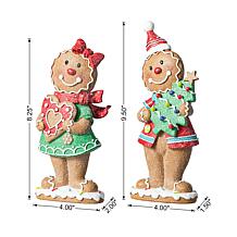 9.75'' Resin Christmas Gingerbread Table Decor - Set of 2