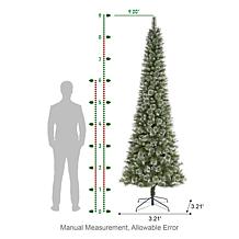 9ft Pre-Lit Frosted Cashmere Pencil Pine Christmas Tree