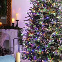 9ft Pre-Lit Green Full Fir Christmas Tree with LED Lights
