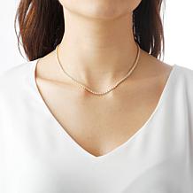 Absolute™ 16" Sterling Silver CZ Round Stone Tennis Necklace