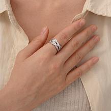 Absolute™ Cubic Zirconia Baguette and Round Overlapping Rows Band Ring
