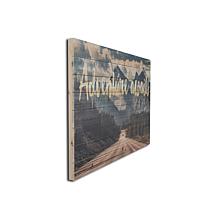 Adventure Awaits Mountains 24x36 Print on Wood