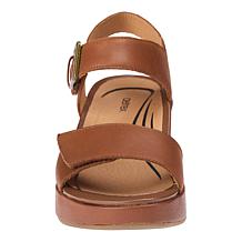 Aetrex® Ariel Memory Foam Arch Support Leather Wedge Sandal