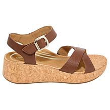 Aetrex® Flora Leather Cork Detail Sandal
