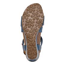 Aetrex® Kathy Leather and Woven Heeled Sandal