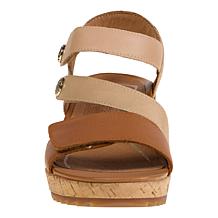 Aetrex® Madelyn Memory Foam Arch Support Leather Wedge Sandal