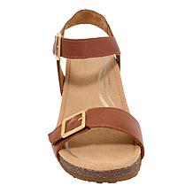 Aetrex Naomi Leather Wedge Casual Sandal