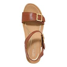Aetrex Naomi Leather Wedge Casual Sandal
