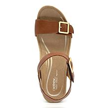 Aetrex Naomi Leather Wedge Casual Sandal