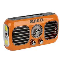 AIWA Retro Handy Mate AM/FM Radio w/Solar Charging, Fan & Flashlight