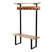 Alaterre Furniture Alpine 48" Live Edge Coat Rack with Bench