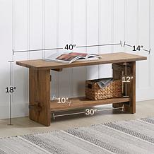 Alaterre Furniture Bethel 40" Entryway Bench with Storage Shelf