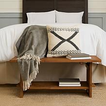 Alaterre Furniture Bethel 40" Entryway Bench with Storage Shelf