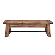 Alaterre Furniture Durango 60" Entryway Bench with Metal Accent Bar