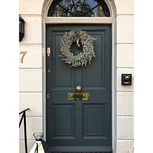 Alison at Home 22" LED Glitter Leaf Wreath