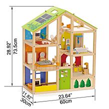 All Seasons Wooden Furnished Dollhouse Playset